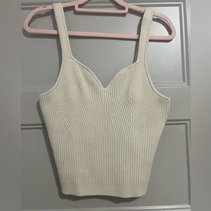 Abercrombie & Fitch Cream Ribbed Tank Top